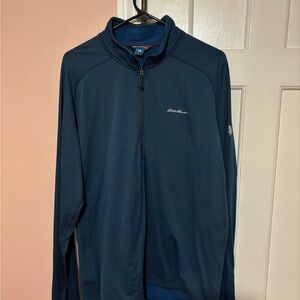 Eddie Bauer Men's Blue quarter zip pullover
